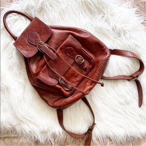 Vintage Chestnut Leather Backpack